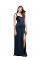 Buy Sleeveless Cowl Neck Low Back Stretch Satin A-Line Formal Dress UK