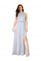 Buy Sleeveless Halter Neck Low Back Silky Satin A-Line Formal Dress UK