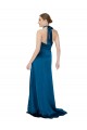 Buy Sleeveless Halter Neck Open Back Silky Satin A-Line Formal Dress UK