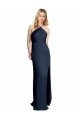 Buy Sleeveless Halter Neck Criss Cross Open Back Stretch Satin A-Line Formal Dress UK