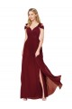 Buy Sleeveless Burgundy Sweetheart Chiffon A-Line Formal Gowns UK