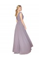 Buy Sleeveless Dusty Rose V-Neck V-Back Chiffon A-Line Formal Dress UK