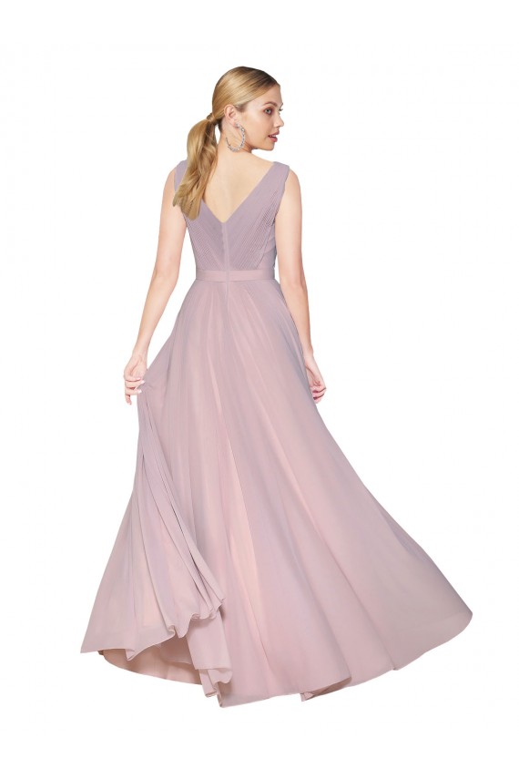Buy Sleeveless Primrose V-Neck V-Back Chiffon A-Line Formal Dress UK