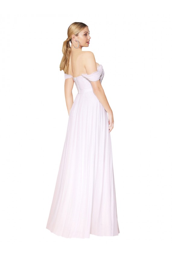 Buy Sleeveless Off the Shoulder Chiffon A-Line Formal Gowns UK