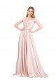 Buy Sleeveless Off the Shoulder Satin A-Line Formal Dress UK