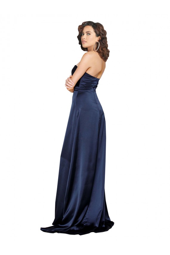 Buy Sleeveless Sweetheart Low Back Silky Satin A-Line Formal Dress UK