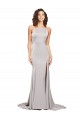 Buy Sleeveless High Neck Low Back Stretch Satin A-Line Formal Dress UK