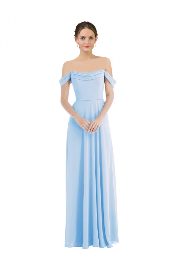 Buy Sleeveless Off the Shoulder Chiffon A-Line Formal Dress UK