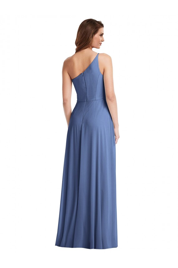Buy Sleeveless Windsor Blue One Shoulder Chiffon A-Line Formal Dress UK