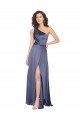 Buy Sleeveless Dusk One Shoulder Silky Satin A-Line Formal Dress UK