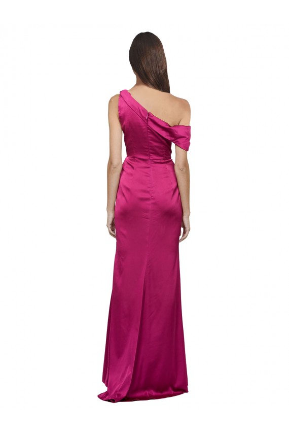 Buy Sleeveless One Shoulder Stretch Satin A-Line Formal Dress UK