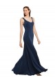 Buy Sleeveless Round Neck Low Back Stretch Crepe A-Line Formal Dress UK