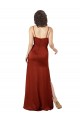Buy Sleeveless Red Spaghetti Straps Low Back Silky Satin A-Line Formal Dress UK