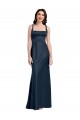 Buy Sleeveless Square Neck Low Back Stretch Satin A-Line Formal Dress UK