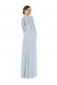 Buy Puff Sleeves Strapless Keyhole Back Chiffon A-Line Formal Dress UK