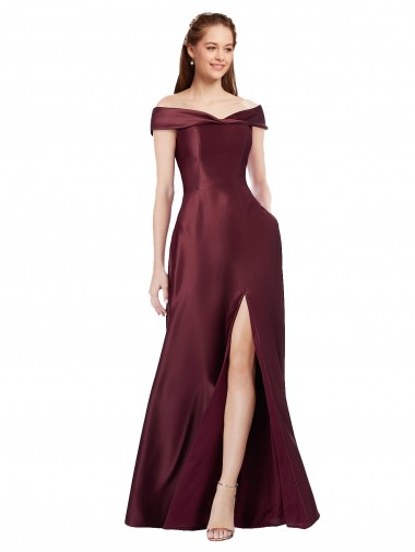 Buy Cap Sleeves Off the Shoulder Satin A-Line Black Tie Formal Dress UK