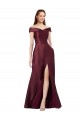 Buy Cap Sleeves Off the Shoulder Satin A-Line Black Tie Formal Dress UK