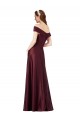 Buy Cap Sleeves Off the Shoulder Satin A-Line Black Tie Formal Dress UK
