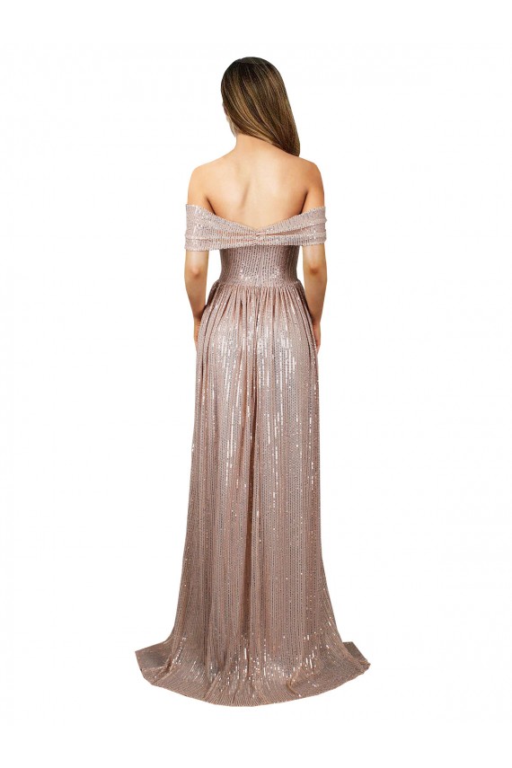 Buy Sleeveless Scoop Neck Sequin A-Line Formal Dress UK