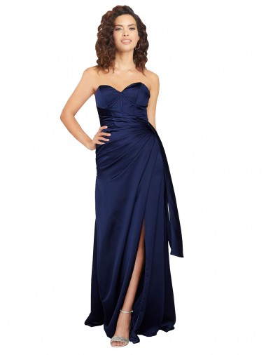 Buy Sleeveless Sweetheart Silky Satin A-Line Formal Dress UK