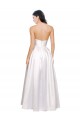 Buy Sleeveless Strapless Low Back Stretch Satin A-Line Formal Dress UK