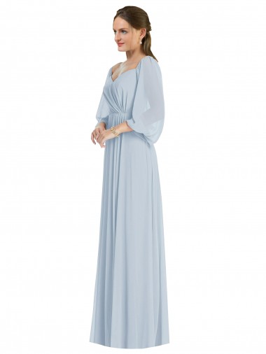 Buy Puff Sleeves Off the Shoulder Chiffon A-Line Formal Dress UK