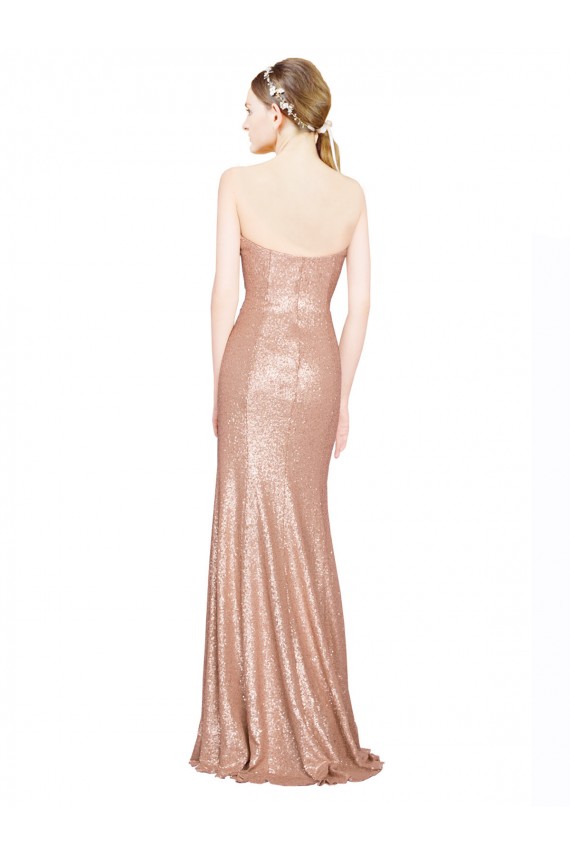 Buy Sleeveless Sweetheart Low Back Sequin A-Line Formal Dress UK