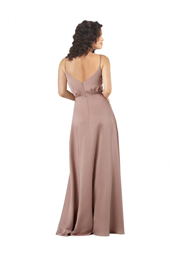 Buy Sleeveless V-Neck Silky Satin A-Line Formal Gowns UK