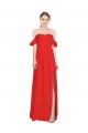 Buy Sleeveless Red Off the Shoulder Stretch Crepe A-Line Formal Dress UK