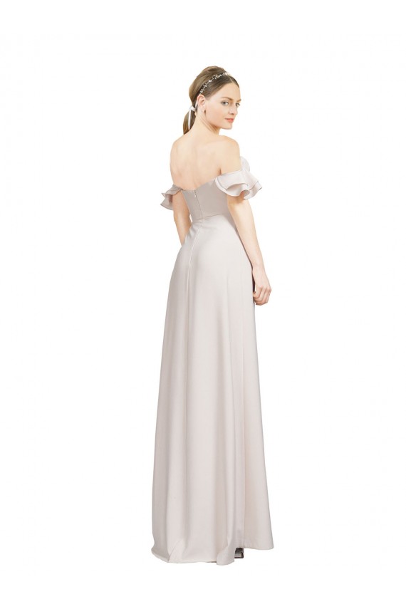 Buy Sleeveless Red Off the Shoulder Stretch Crepe A-Line Formal Dress UK