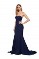 Buy Sleeveless Sweetheart Low Back Stretch Crepe A-Line Formal Gowns UK