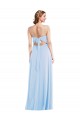 Buy Sleeveless Light Sky Blue Spaghetti Straps Chiffon A-Line Formal Dress UK