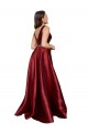 Buy Sleeveless V-Neck V-Back Satin A-Line Formal Plus Size Formal Dress UK