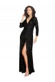 Buy Long Sleeves V-Neck Sequin A-Line Formal Dress UK