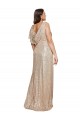 Buy Sleeveless V-Neck Sequin A-Line Black Tie Plus Size Formal Dress UK