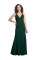 Buy Sleeveless Midnight Green V-Neck V-Back Stretch Crepe A-Line Formal Dress UK