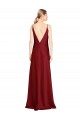 Buy Sleeveless V-Neck V-Back Stretch Satin A-Line Black Tie Formal Dress UK