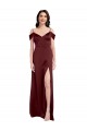 Buy Sleeveless Off the Shoulder Stretch Satin A-Line Formal Dress UK