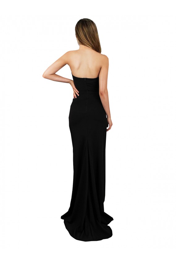 Buy Sleeveless Sweetheart Low Back Stretch Crepe Column Formal Dress UK