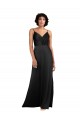 Buy Sleeveless V-Neck Silky Satin Column Formal Dress UK