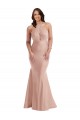Buy Sleeveless Halter Neck Open Back Silky Satin Mermaid Formal Plus Size Formal Dress UK