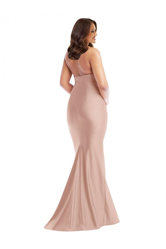 Buy Sleeveless Halter Neck Open Back Silky Satin Mermaid Formal Plus Size Formal Dress UK