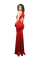 Buy Sleeveless Halter Neck Keyhole Back Stretch Satin Mermaid Formal Dress UK
