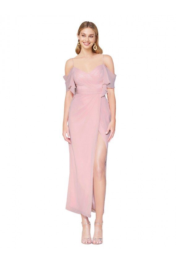 Buy Cold Shoulder Off the Shoulder Chiffon Mermaid Formal Dress UK