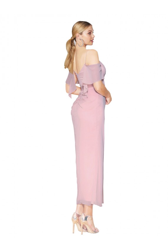 Buy Cold Shoulder Off the Shoulder Chiffon Mermaid Formal Dress UK