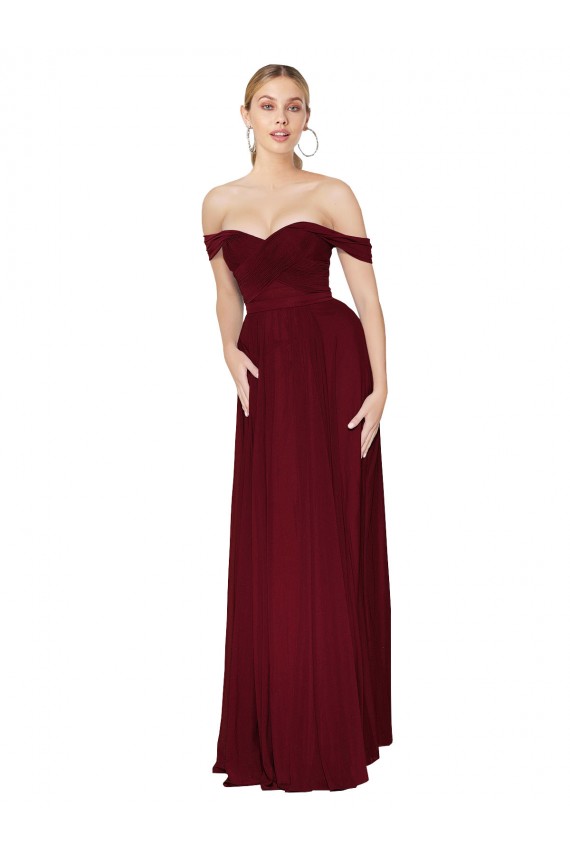 Buy Sleeveless Off the Shoulder Chiffon Mermaid Formal Dress UK