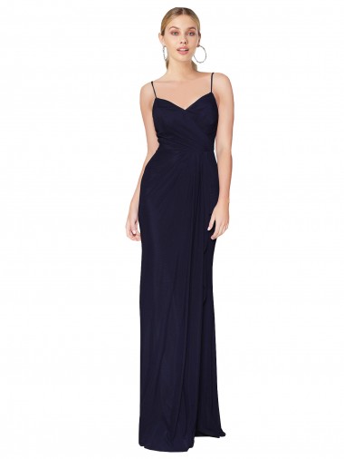 Buy Sleeveless Spaghetti Straps V-Back Chiffon Mermaid Formal Dress UK