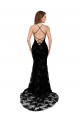 Buy Sleeveless High Neck Open Back Lace Mermaid Black Tie Formal Dress UK