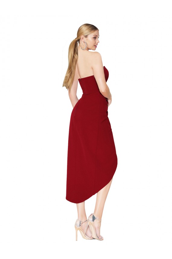 Buy Sleeveless Sweetheart Stretch Crepe Mermaid High Low Formal Dress UK