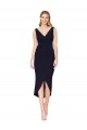 Buy Sleeveless V-Neck Stretch Crepe Mermaid High Low Formal Dress UK